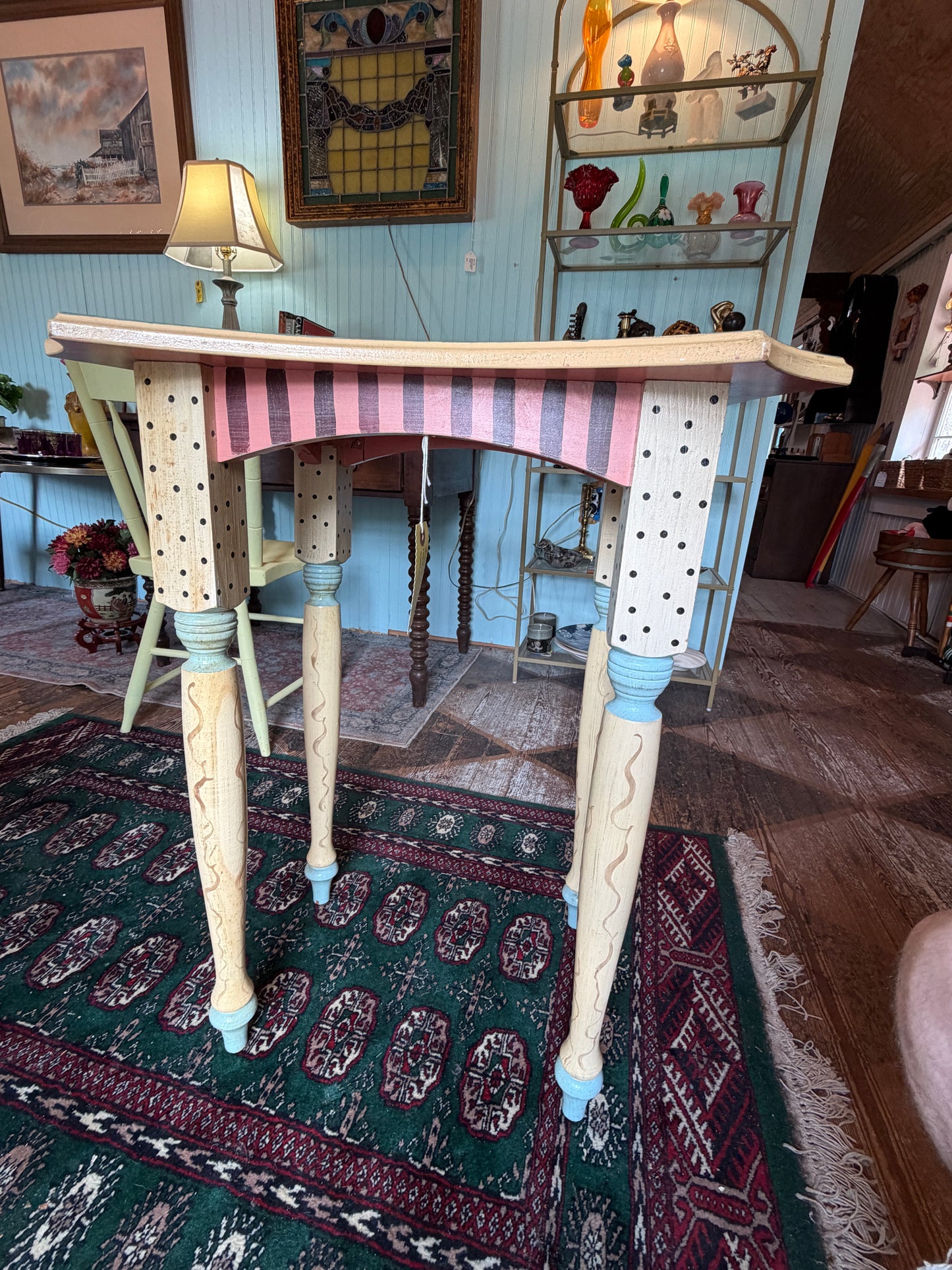 Vintage painted wood side table