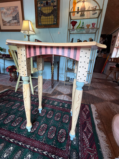 Vintage painted wood side table